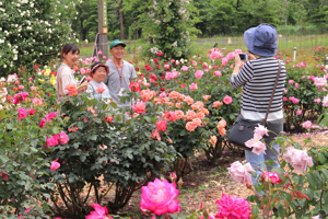 記念撮影をする来場者の画像