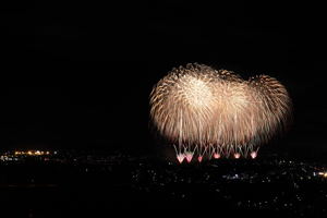 山本山から望む市民総参加花火の画像