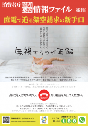 消費者庁より「無視するのが正解」のチラシ