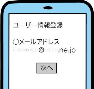 登録手順(3)のメール受信画面のイメージ画像1