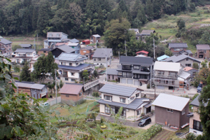 浦柄神社から見下ろした集落の画像